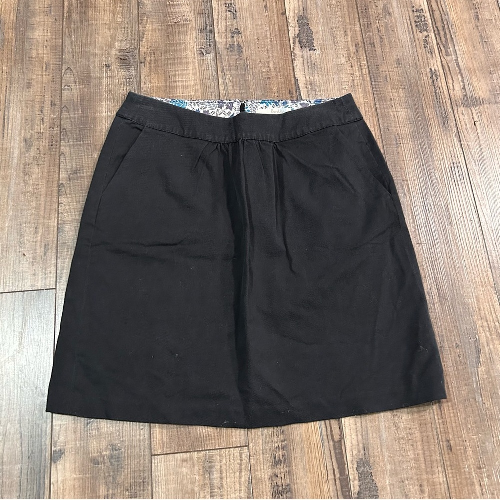Boden Women’s Floral Inside Waist Zip Up A-line Black Skirt‎ Size 6
